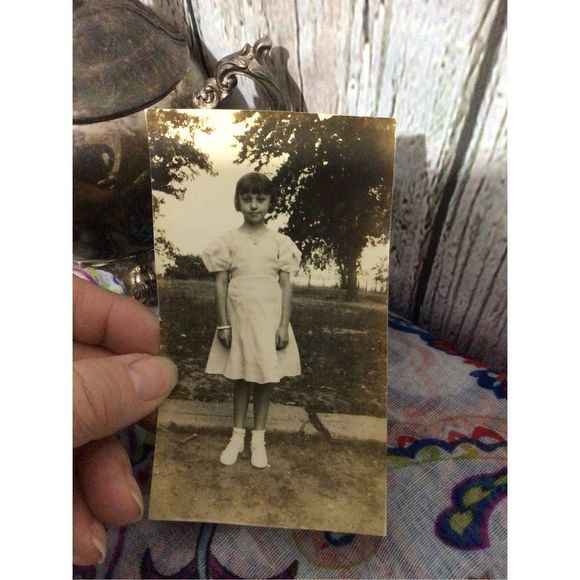 Antique Photo Young Girl Black & White 2 7/8” x 4” - Picture 6 of 10